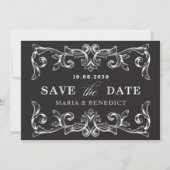  ornament kunst bruiloft save the date (Voorkant)