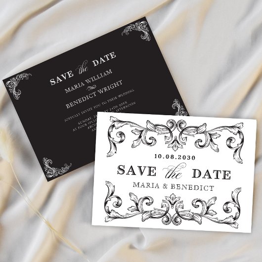 ornament kunst bruiloft save the date