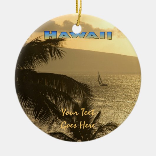 Ornament: Lahaina Sunset #1 (Circle) Keramisch Ornament (Voorkant)