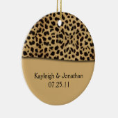 Ornament Leopard Print Wedding Date Keepslag (Rechts)