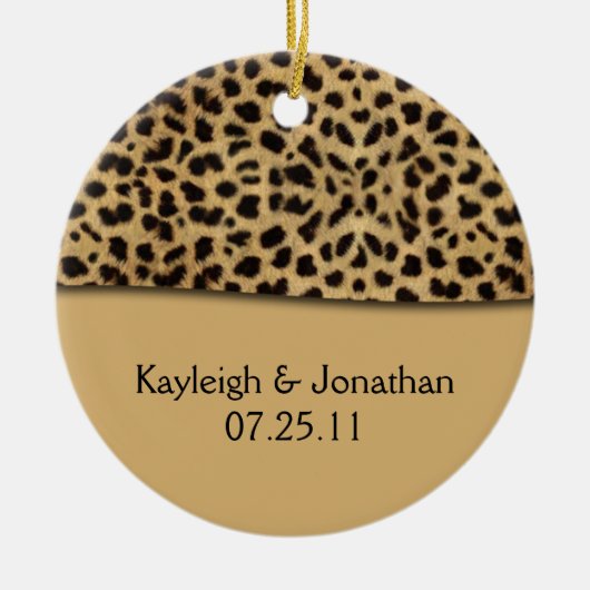 Ornament Leopard Print Wedding Date Keepslag (Voorkant)