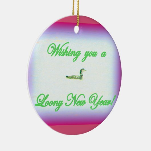 ornament " loony new year / merry kerst " (Rechts)