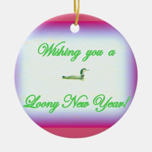 ornament " loony new year / merry kerst " (Voorkant)