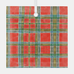 ORNAMENT MAC BAIN TARTAN Glass Square
