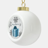 Ornament met blauw kerstcadeau (Rechts)