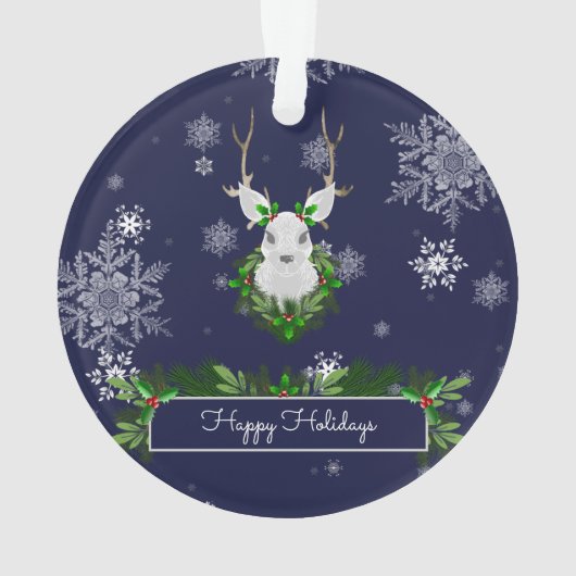 Ornament met blauwe rendieren (achterkant)