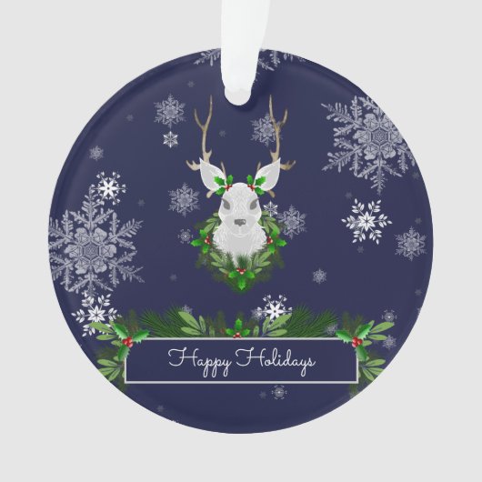 Ornament met blauwe rendieren (voorkant)