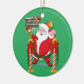 Ornament met de prettige kerstcirkel, Santa Elf (Links)
