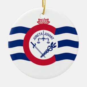 Ornament met de vlag van Cincinnati, Ohio, Verenig