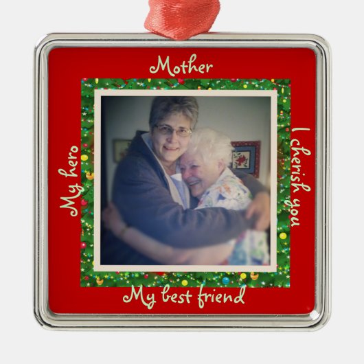 Ornament met familie, kerstversiering moeder (Voorkant)