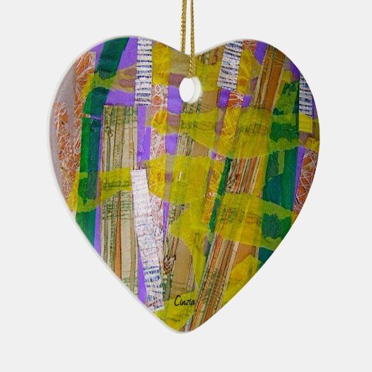 Ornament met gekleurd collage. (Rechts)