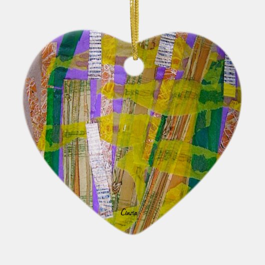 Ornament met gekleurd collage. (Voorkant)