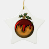 Ornament met gouden kerstplum Pudding (Voorkant)