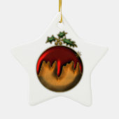 Ornament met gouden kerstplum Pudding (Achterkant)