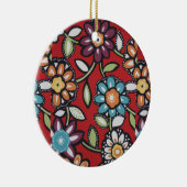 ornament met handbeschilderde bloemen (Rechts)