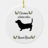 Ornament met kerstbasset Hound Dog (Achterkant)