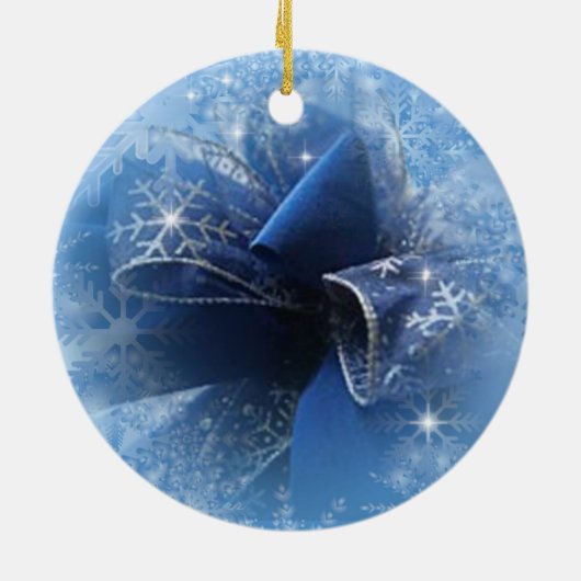 Ornament met kerstblauw lint (Achterkant)