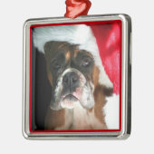 Ornament met kerstbokshond (Links)