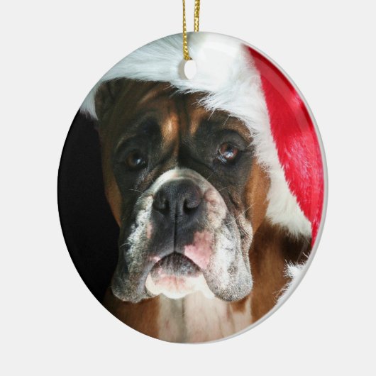 Ornament met kerstboxer (Links)