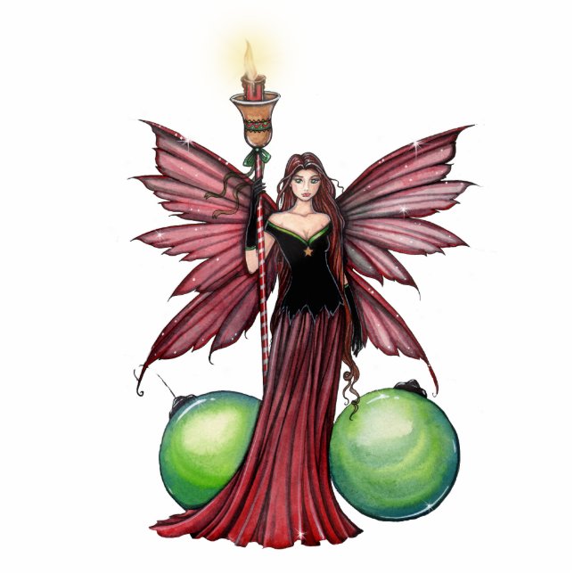 Ornament met kerstcadeau staand fotobeeldje  (Voorkant)