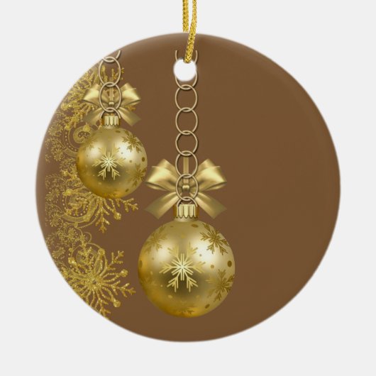 Ornament met kerstcirkel, goudzalen (Voorkant)