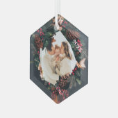 Ornament met kerstfoto's Holly Wreath (Voorkant links)