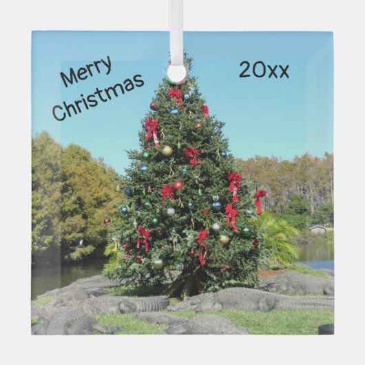 Ornament met Kerstglas uit Florida Alligator (Voorkant)