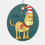 Ornament met kerstKat "Felix" (Links)