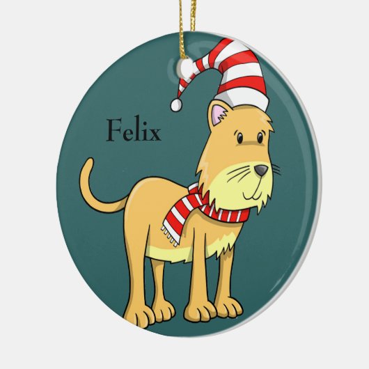 Ornament met kerstKat "Felix" (Links)