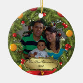 Ornament met kerstkerstfoto's met kerstbomen (Voorkant)