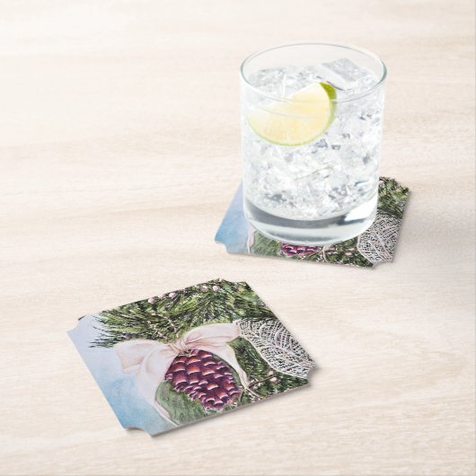 Ornament met kerstpine kartonnen onderzetters (Insitu)