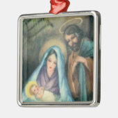 Ornament met kerstviering op nativiteitsscène (Links)