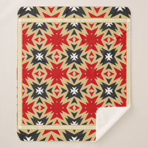 Ornament met kleurrijk geometrisch patroon, zijder sherpa deken