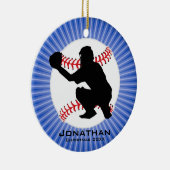 Ornament met persoonlijke honkbal (Catcher) (Rechts)