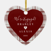 Ornament met rode foto's met Pset Engaged (Voorkant)