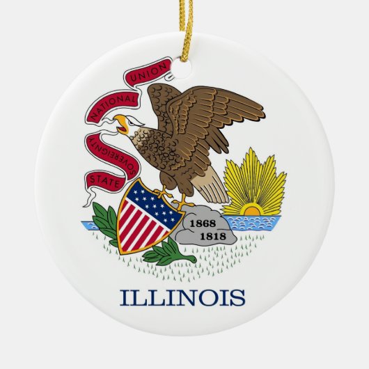 Ornament met vlag van Illinois (Voorkant)