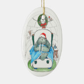 Ornament met witte kerst Wildlife Oval Tree (Rechts)