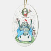 Ornament met witte kerst Wildlife Oval Tree (Links)