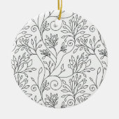 Ornament met zwarte en witte florale oplossing (Voorkant)