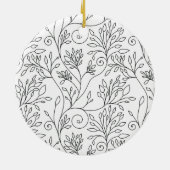 Ornament met zwarte en witte florale oplossing (Achterkant)