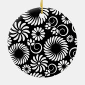 Ornament met zwarte en witte florale oplossing (Achterkant)