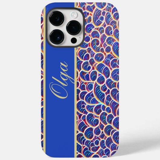 Ornament Muster blau orange Case-Mate iPhone Case (Achterkant)