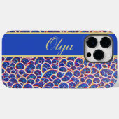 Ornament Muster blau orange Case-Mate iPhone Case (Achterkant (horizontaal))