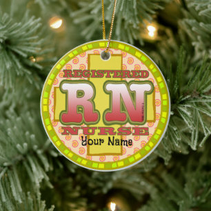 ORNAMENT Nurse Cross Letters