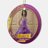 Ornament Paars Gold Sweet 16 (Links)