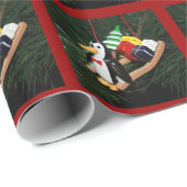 Ornament - Penguin & Christmas Sled Cadeaupapier (Rol Hoek)