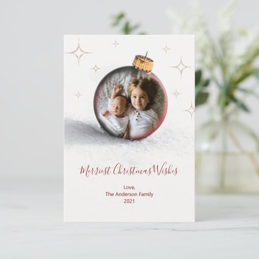 ornament Photo-kerstkaart Kaart (Staand voorkant)