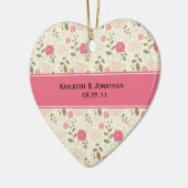 Ornament Pink and Cream Floral Wedding Keepslag (Links)