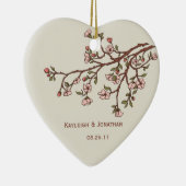 Ornament Pink Cherry Blossom Wedding Keepslag (Rechts)