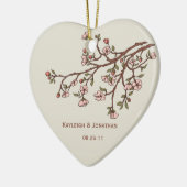 Ornament Pink Cherry Blossom Wedding Keepslag (Links)